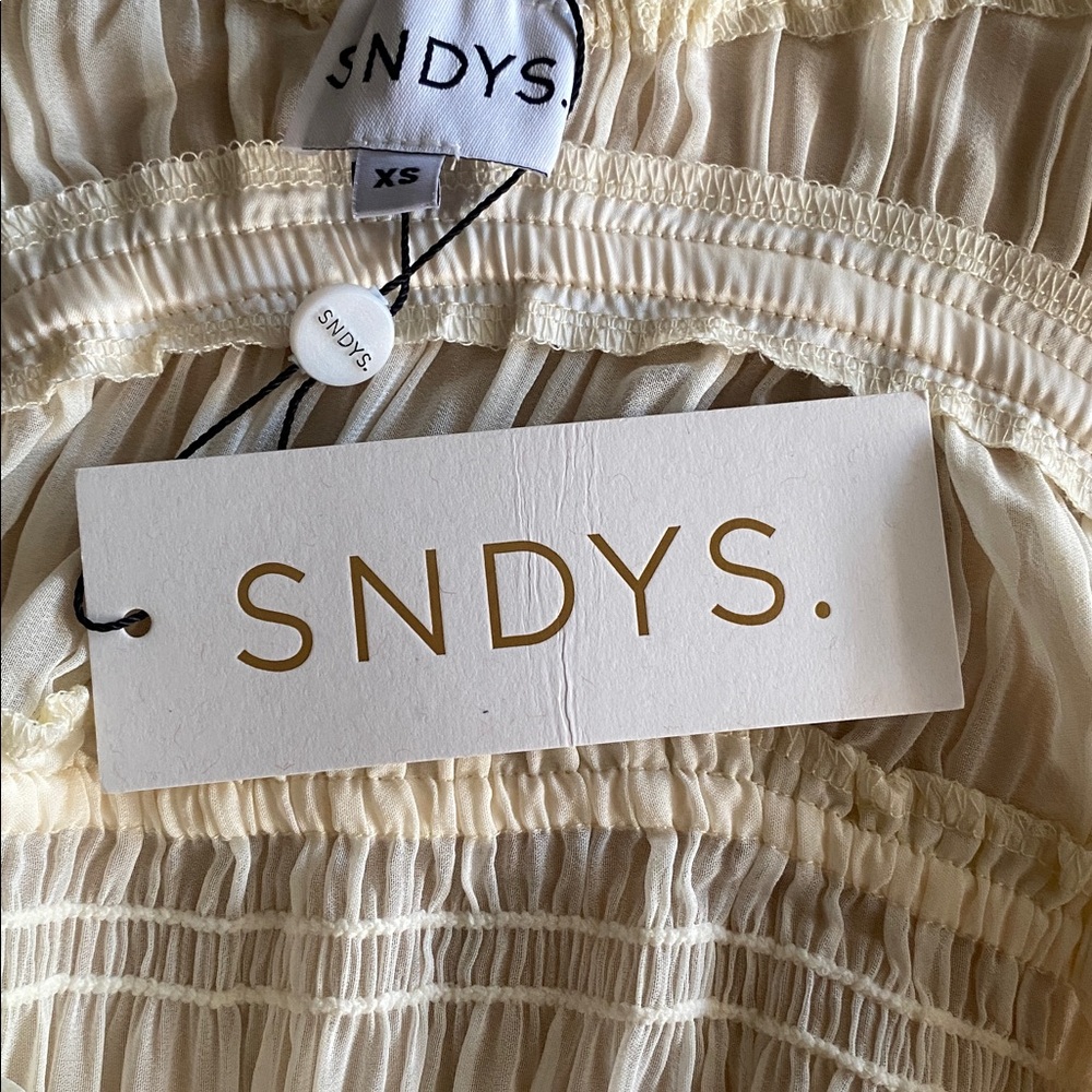 SNDYS La Louisiane Maxi Dress Size XS Cream Shell Swimwear Beach Vacation Chic - Picture 12 of 14